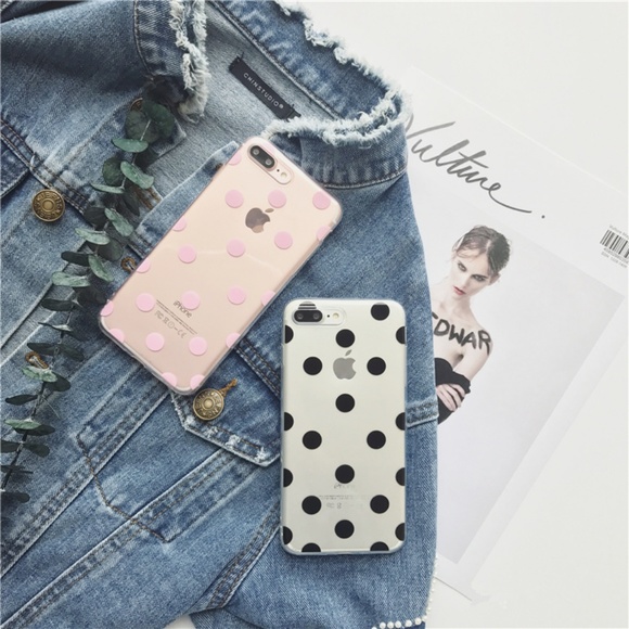 NEW iPhone XS/X/7/8/Plus Big Dot Transparent Case - Picture 2 of 5